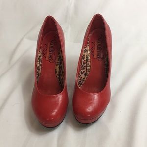 Red platform heels